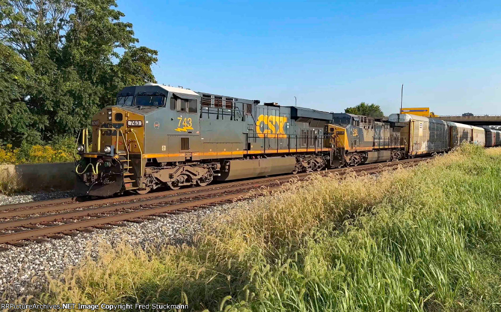 CSX 743 leads M217.